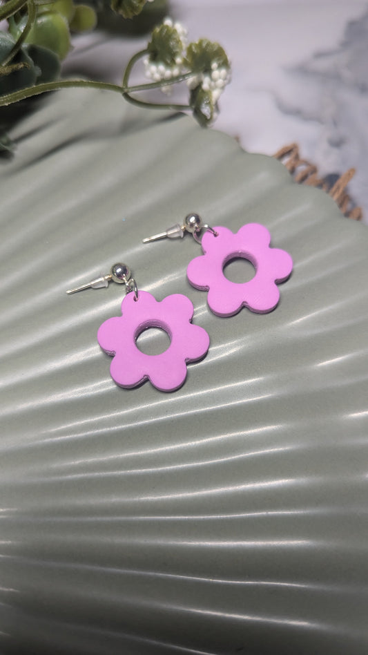 Fuchsia Floral Stud