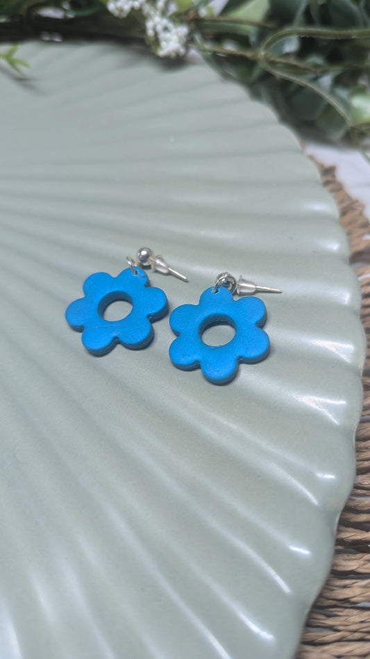 Bold Blue Floral Stud